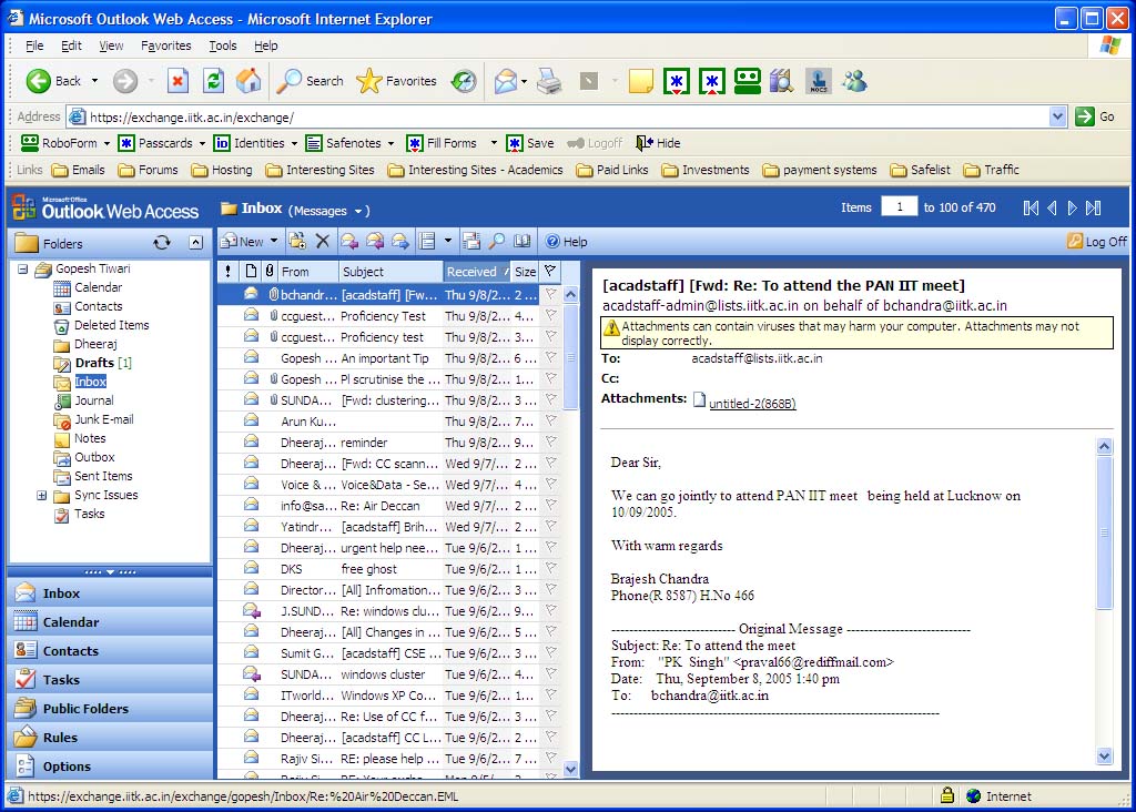 Ms outlook to exchange server 2.1